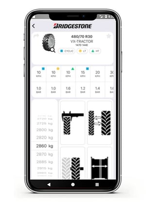 app cálculo de presión de los neumáticos de tractor
