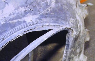 rotura del butilo del neumático del tractor